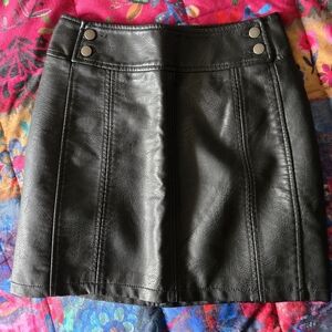 Free People - Black Mini Skirt with Button Accents NWT